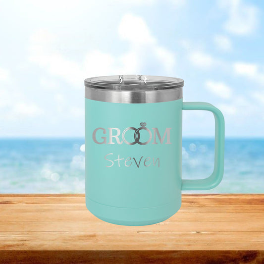 Personalized Groomsmen Groom Squad Coffee Mug Tumbler - Laser Engraved