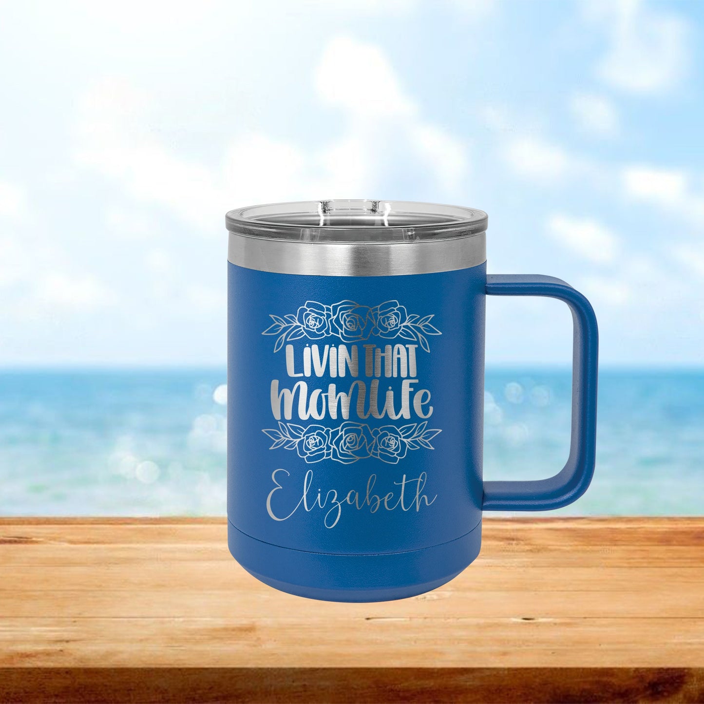 Personalized Living that Mom Life Coffee Mug Tumbler - Laser Engraved