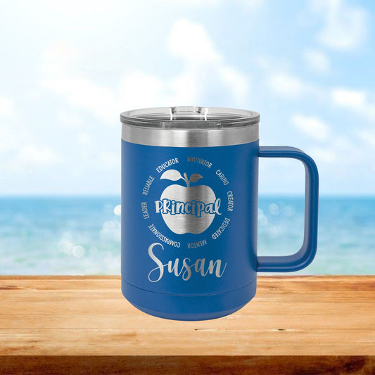 Personalized Principal Apple Coffee Mug Tumbler - Laser Engraved