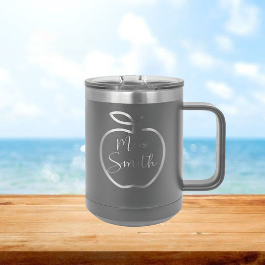 Personalized Teacher Apple Coffee Mug Tumbler - Laser Engraved