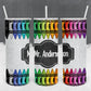 Personalized Teacher Rainbow Crayon Tumbler - Sublimated