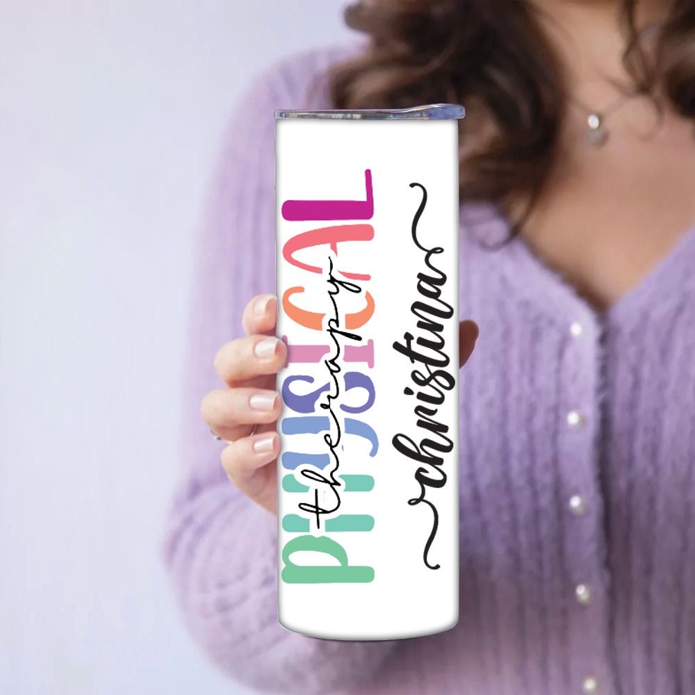 Personalized Physical Therapist Colorful Tumbler - Sublimated