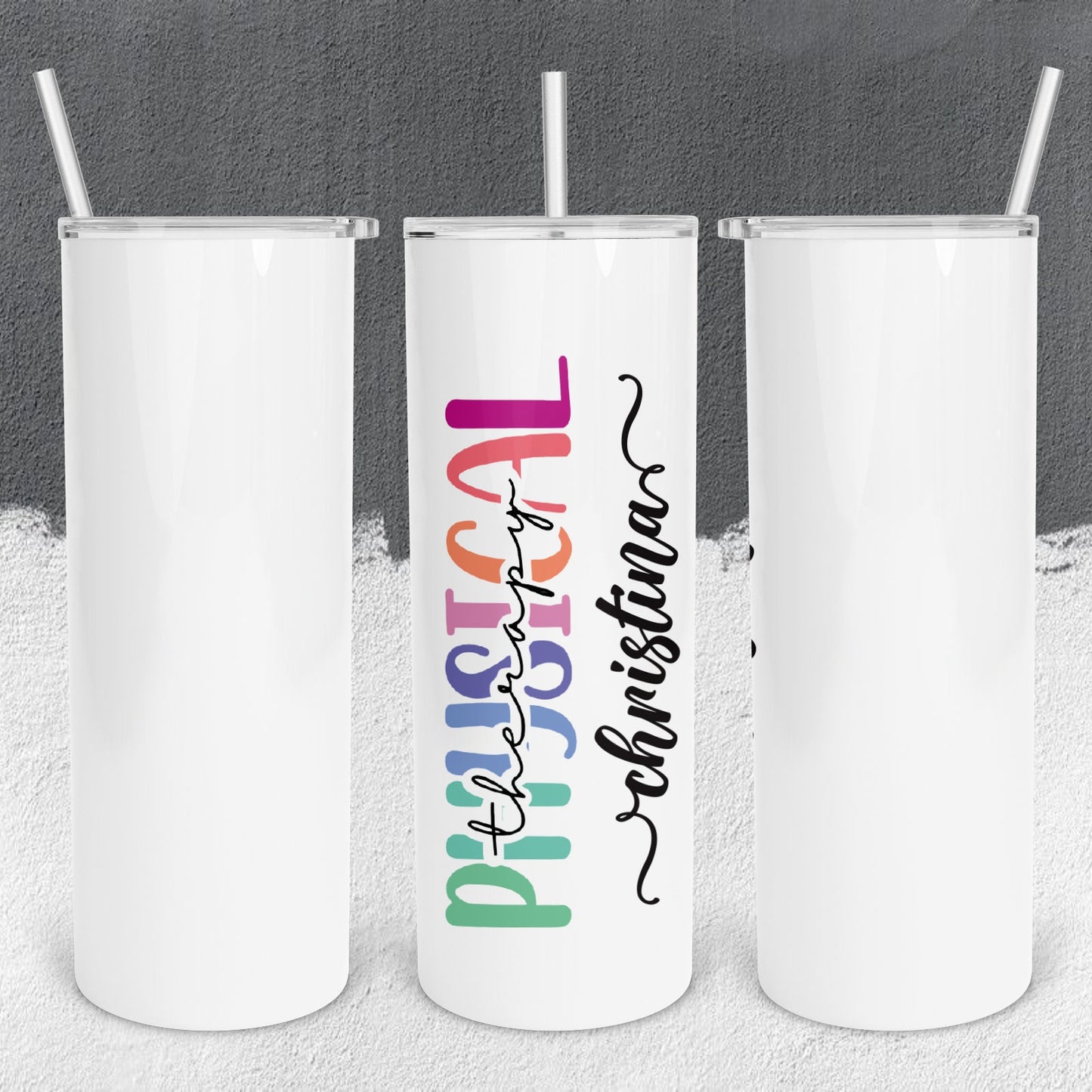 Personalized Physical Therapist Colorful Tumbler - Sublimated