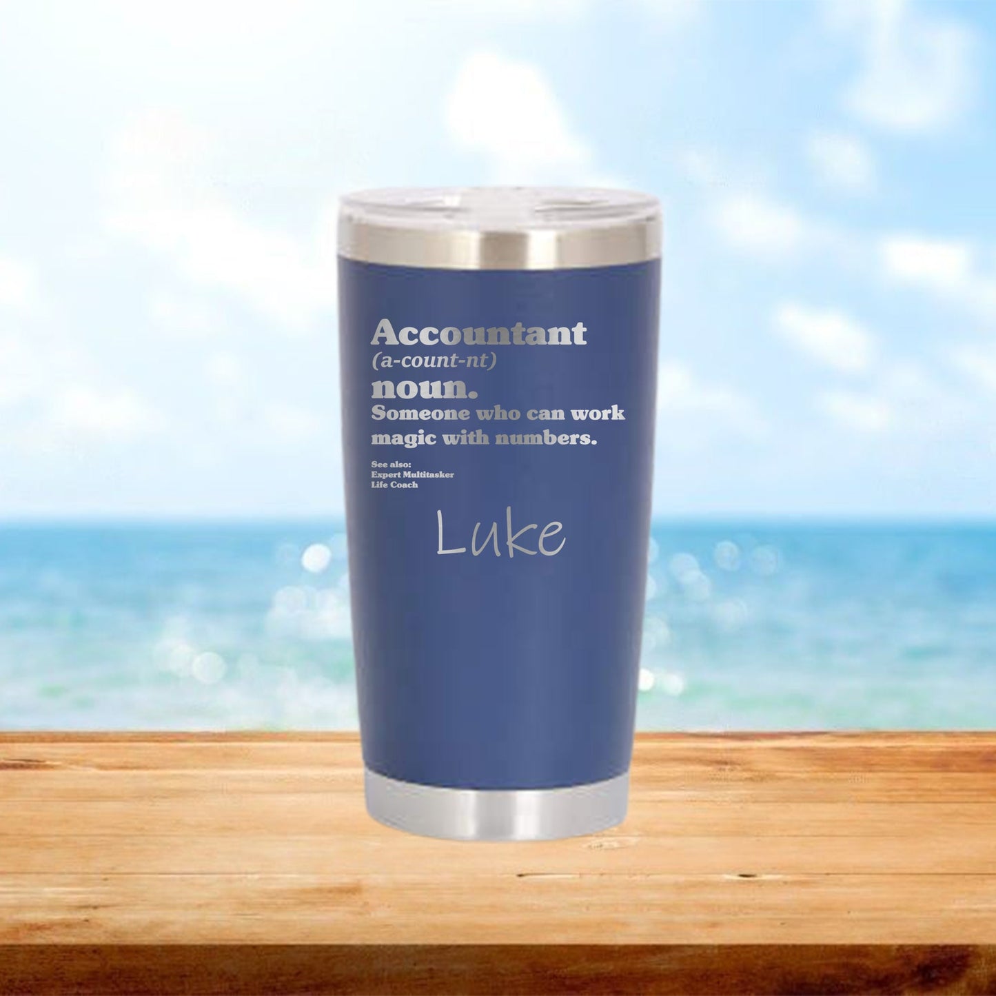 Personalized Accountant Definition Travel Tumbler - Laser Engraved