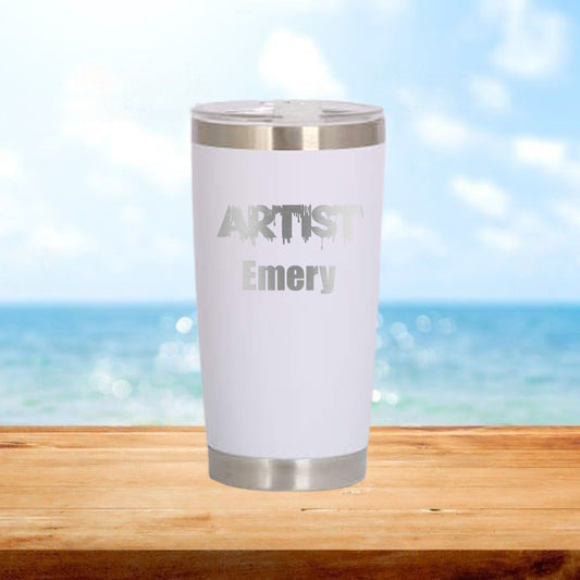 Personalized Artist Travel Tumbler - Laser Engraved