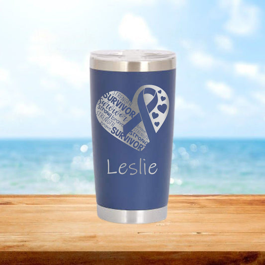 Personalized Cancer Travel Tumbler - Laser Engraved