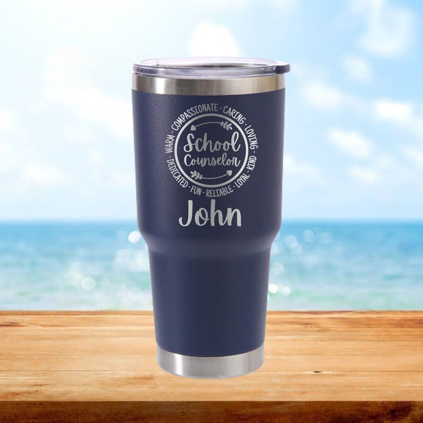 Personalized Counselor Travel Tumbler - Laser Engraved