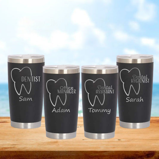 Personalized Dental Team Travel Tumbler - Laser Engraved