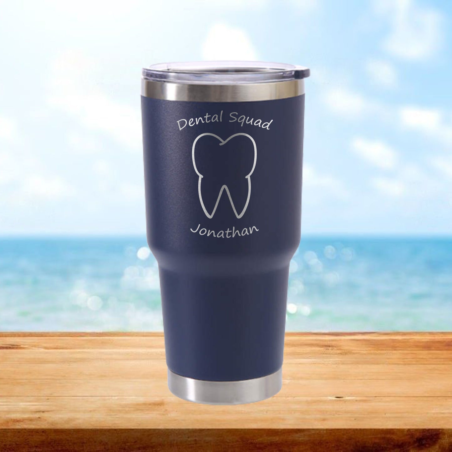 Personalized Dental Squad Travel Tumbler - Laser Engraved