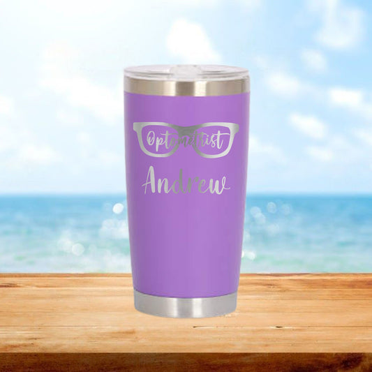 Personalized Optometrist Glasses Travel Tumbler - Laser Engraved