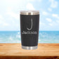 Personalized Fisher Monogram Travel Tumbler - Laser Engraved