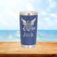 Personalized Navy Travel Tumbler - Laser Engraved