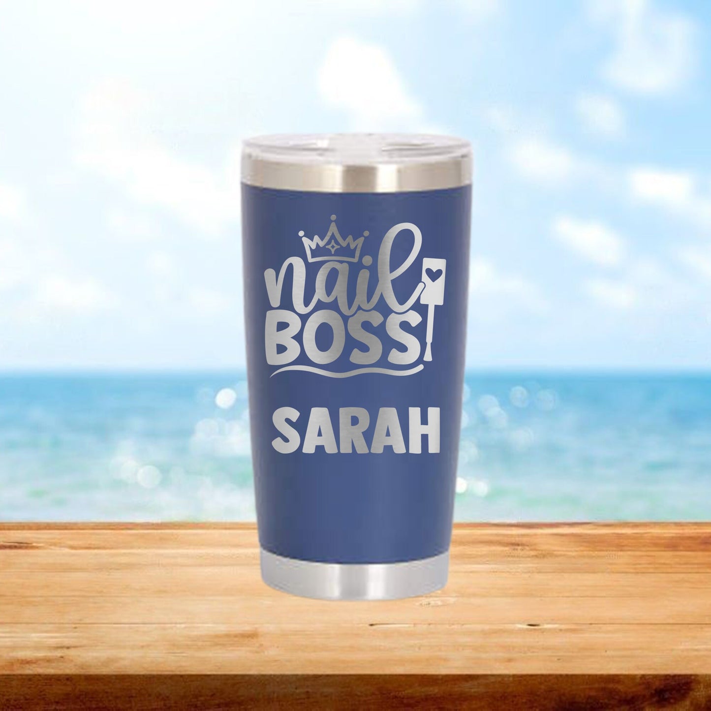 Personalized Nail Boss Travel Tumbler - Laser Engraved