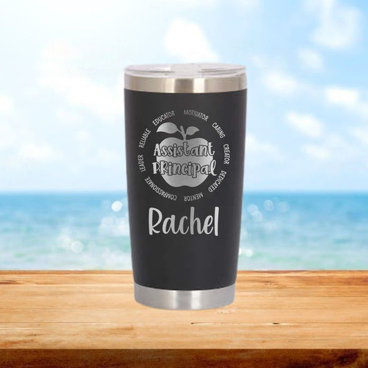 Personalized Assistant Principal Apple Travel Tumbler - Laser Engraved