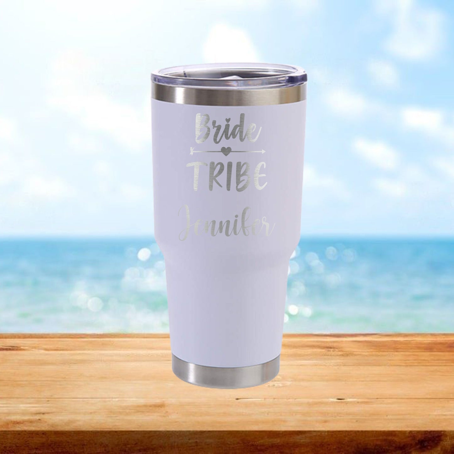 Personalized Bridesmaid Travel Tumbler - Laser Engraved