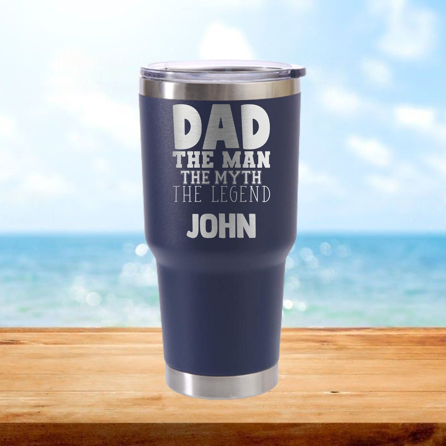 Personalized The Man, The Myth, The Legend Dad Travel Tumbler - Laser Engraved