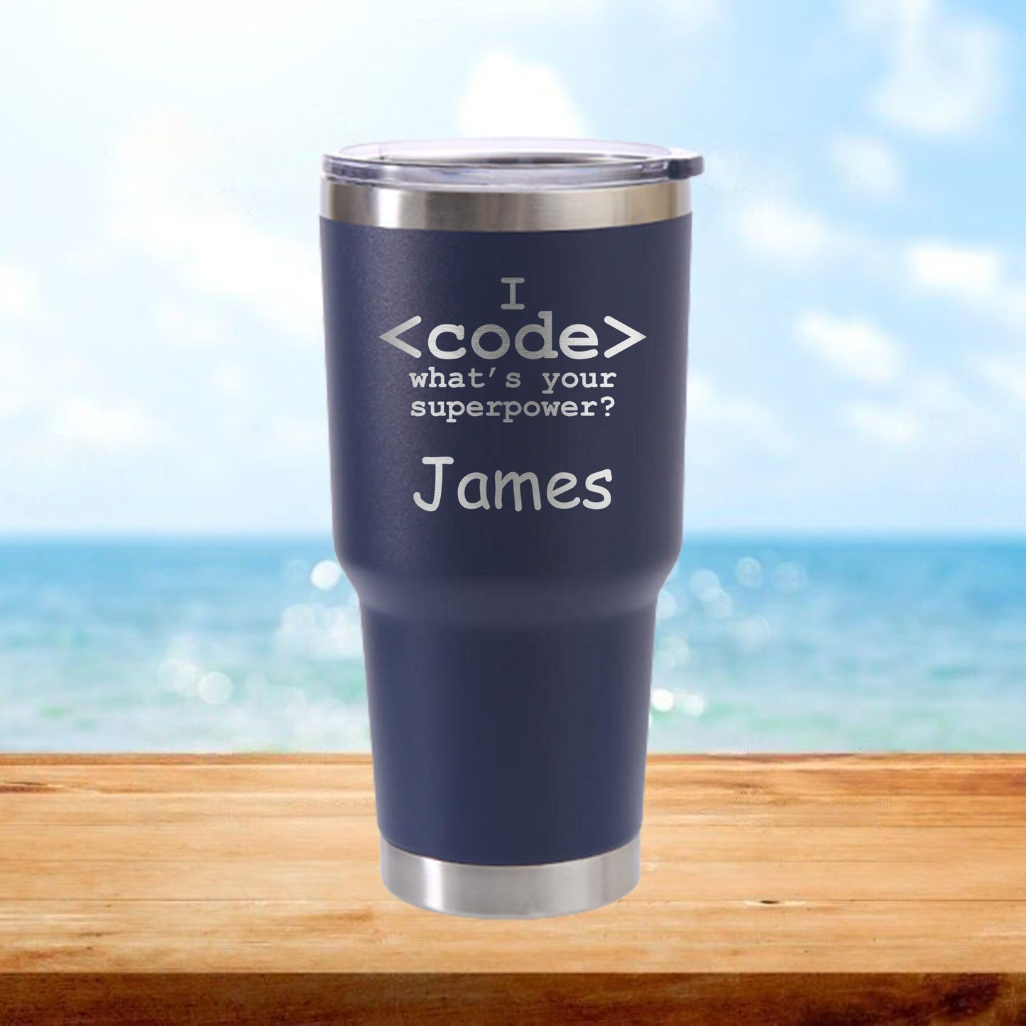 Personalized Computer Engineer Travel Tumbler - Laser Engraved