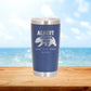 Personalized Grandpa Bear with Kids' Names Travel Tumbler - Laser Engraved