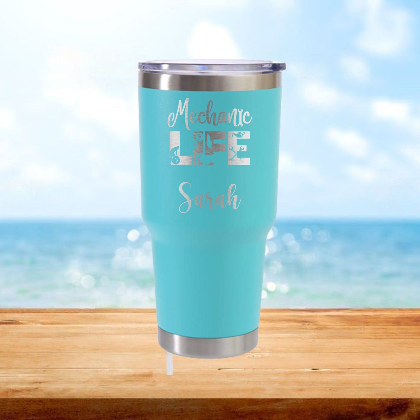 Personalized Mechanic Life Travel Tumbler - Laser Engraved