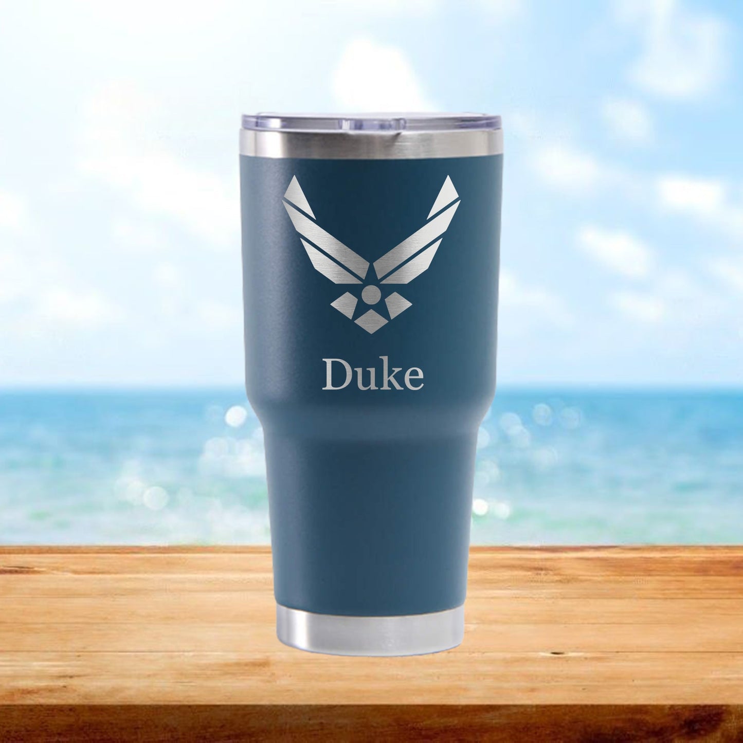 Personalized Air Force Travel Tumbler - Laser Engraved