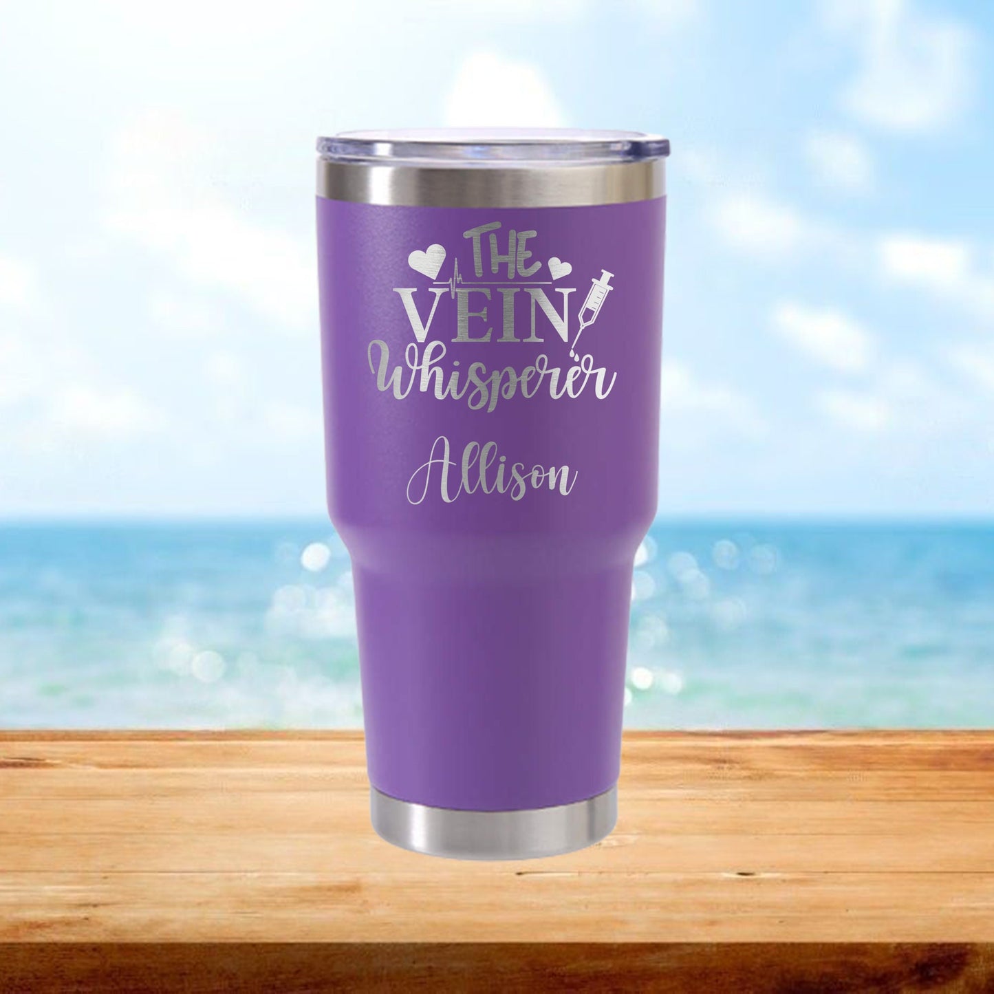 Personalized Phlebotomy Vein Whisperer Travel Tumbler - Laser Engraved