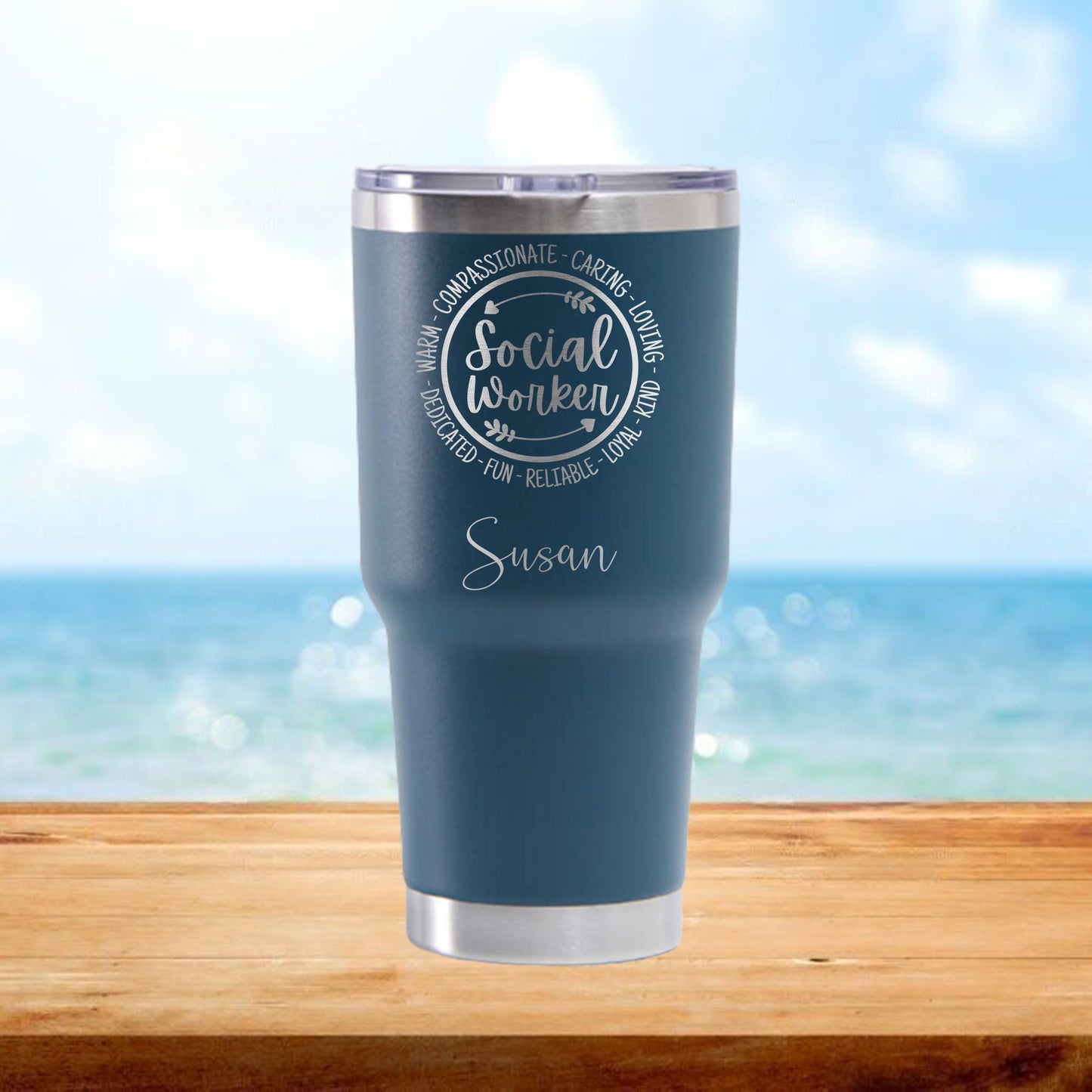 Personalized Social Worker Characteristics Travel Tumbler - Laser Engraved