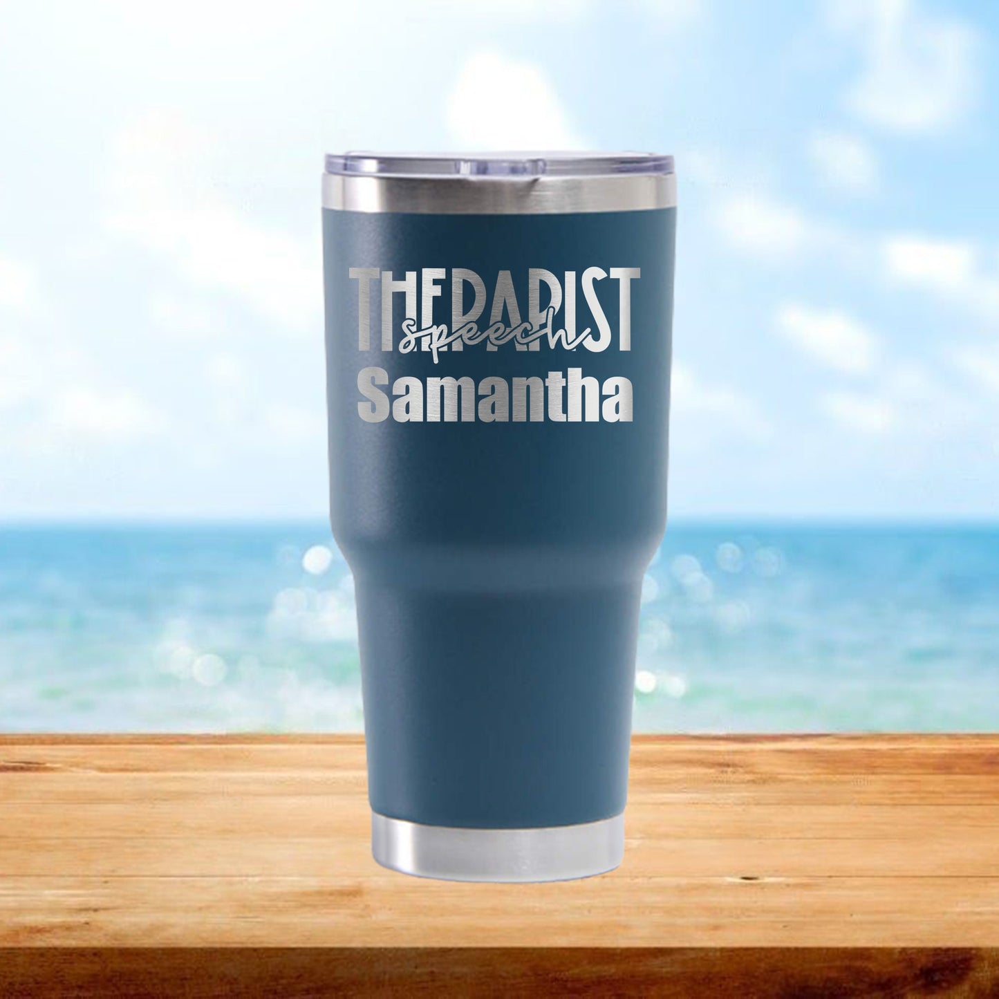 Personalized Speech Therapist Travel Tumbler - Laser Engraved