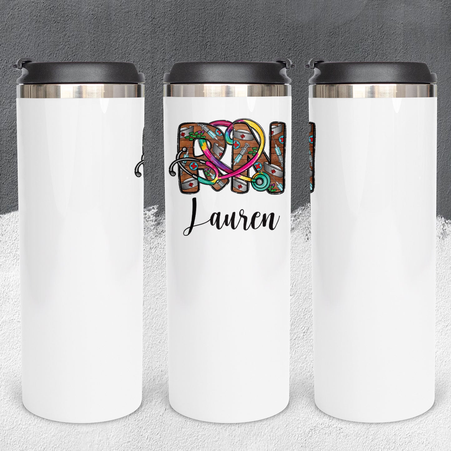 Personalized RN Stethoscope Tumbler - Sublimated