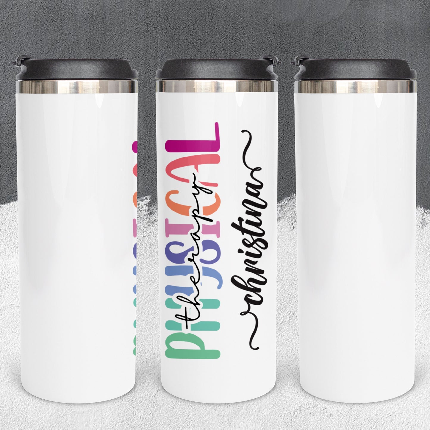 Personalized Physical Therapist Colorful Tumbler - Sublimated