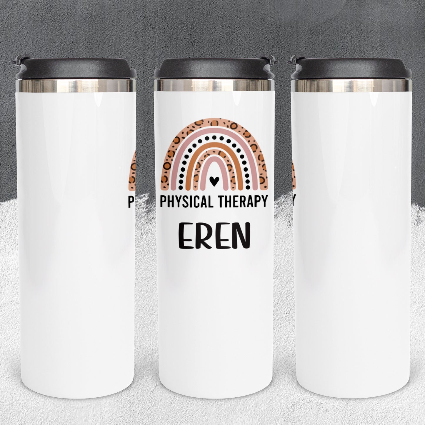 Personalized Physical Therapist Rainbow Tumbler - Sublimated