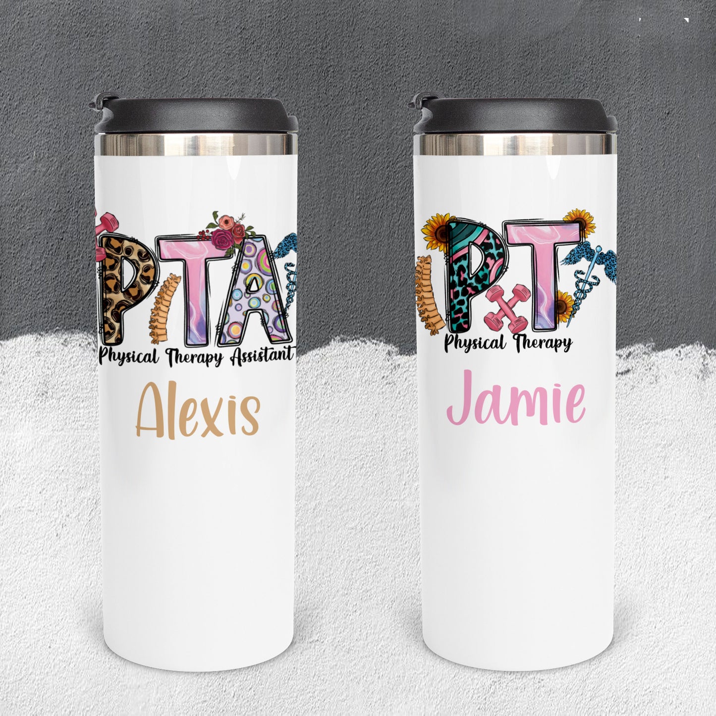 Personalized Physical Therapist and Physical Therapist Assistant Tumbler - Sublimated