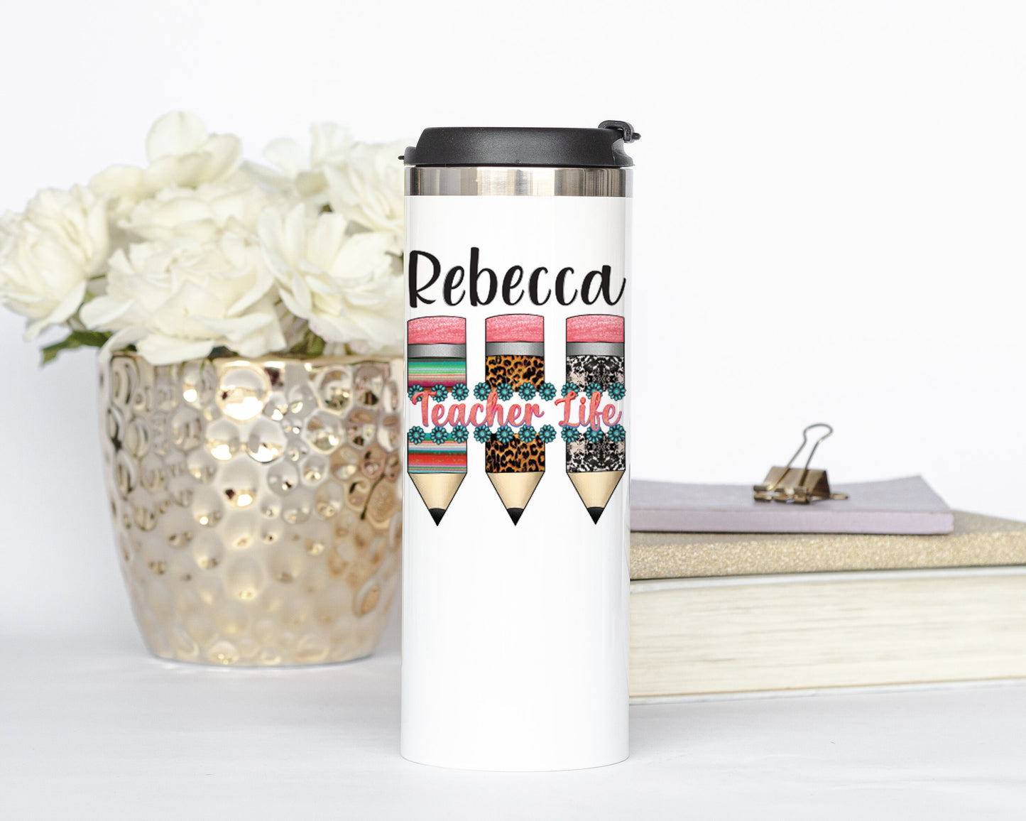 Personalized Pencil Teacher Life Tumbler - Sublimated