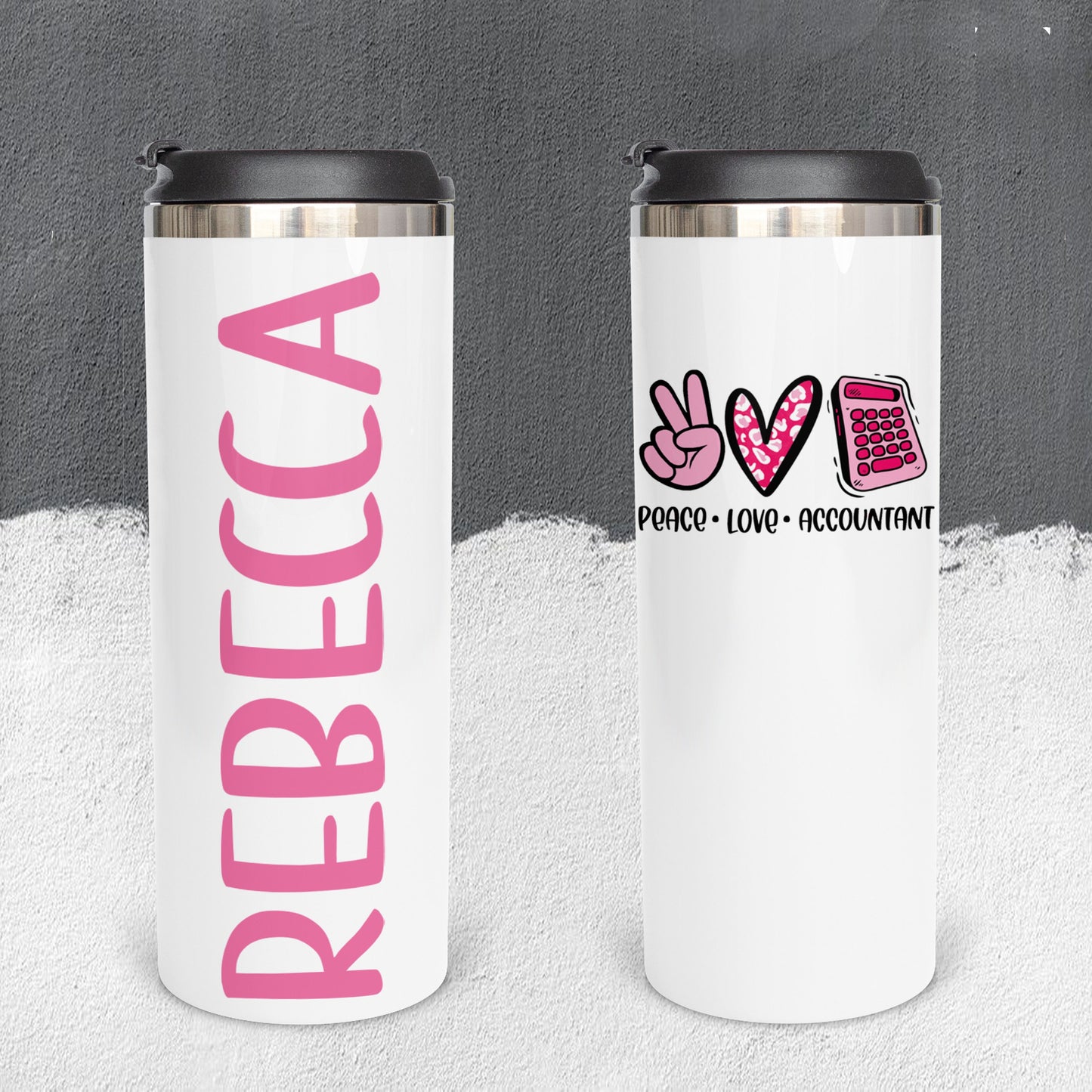 Personalized Peace Love Accountant Tumbler - Sublimated