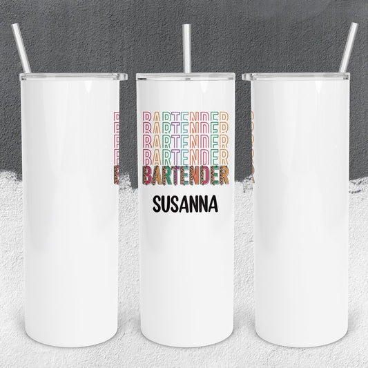 Personalized Bartender Stacked Effect Tumbler - Sublimated