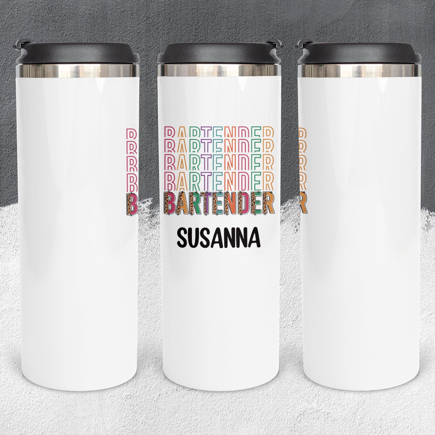 Personalized Bartender Stacked Effect Tumbler - Sublimated