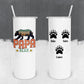 Personalized Papa Bear with Kids' Names on Paws Tumbler - Sublimated