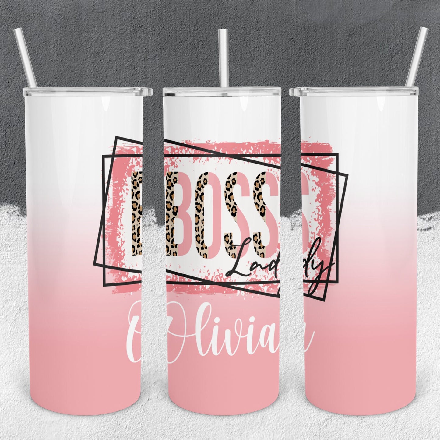 Personalized Boss Babe Tumbler - Sublimated