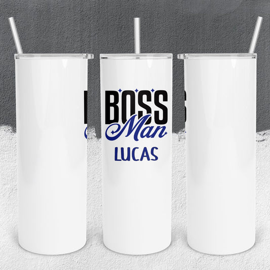 Personalized Boss Man Tumbler - Sublimated