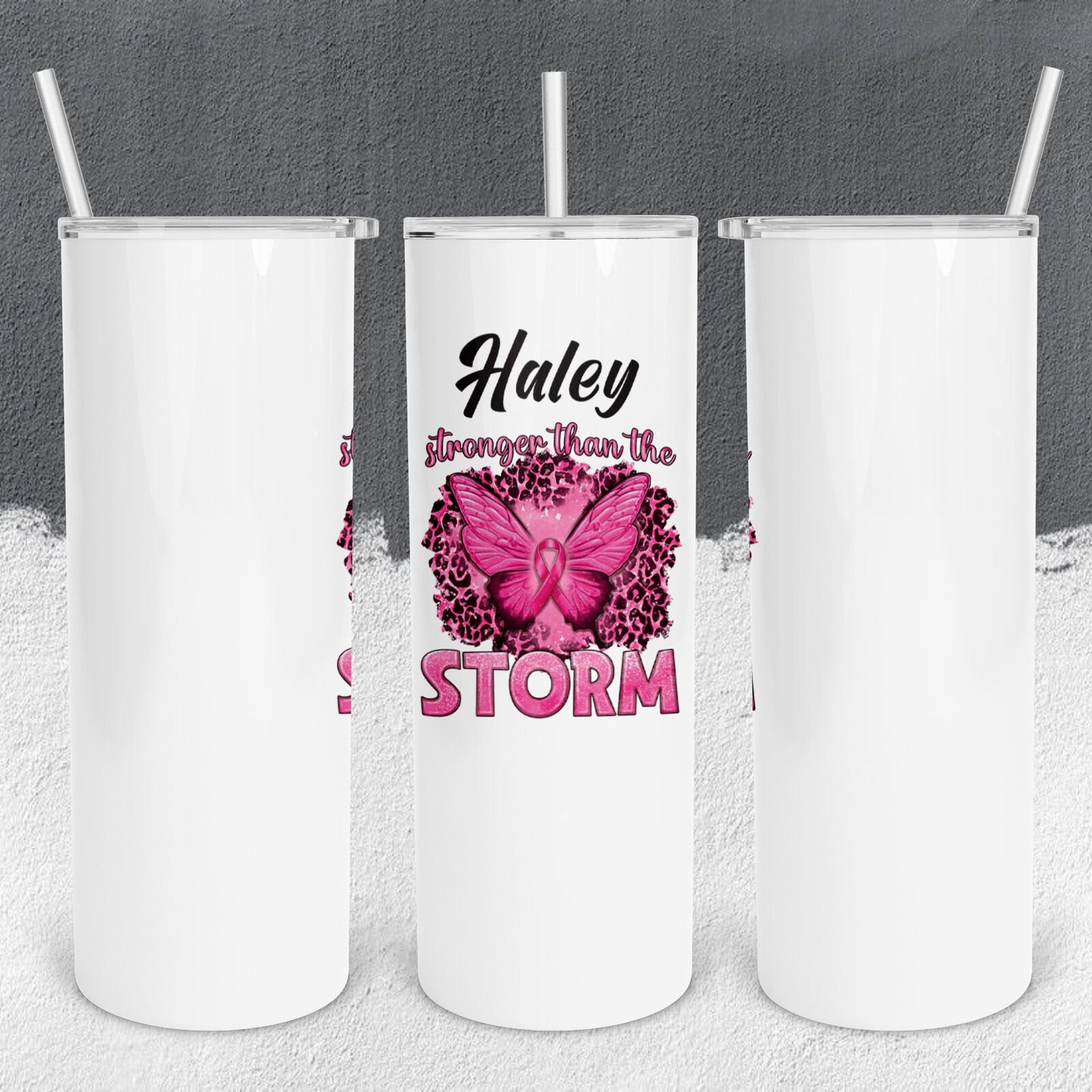 Personalized Cancer Stronger Than the Storm Tumbler - Sublimated