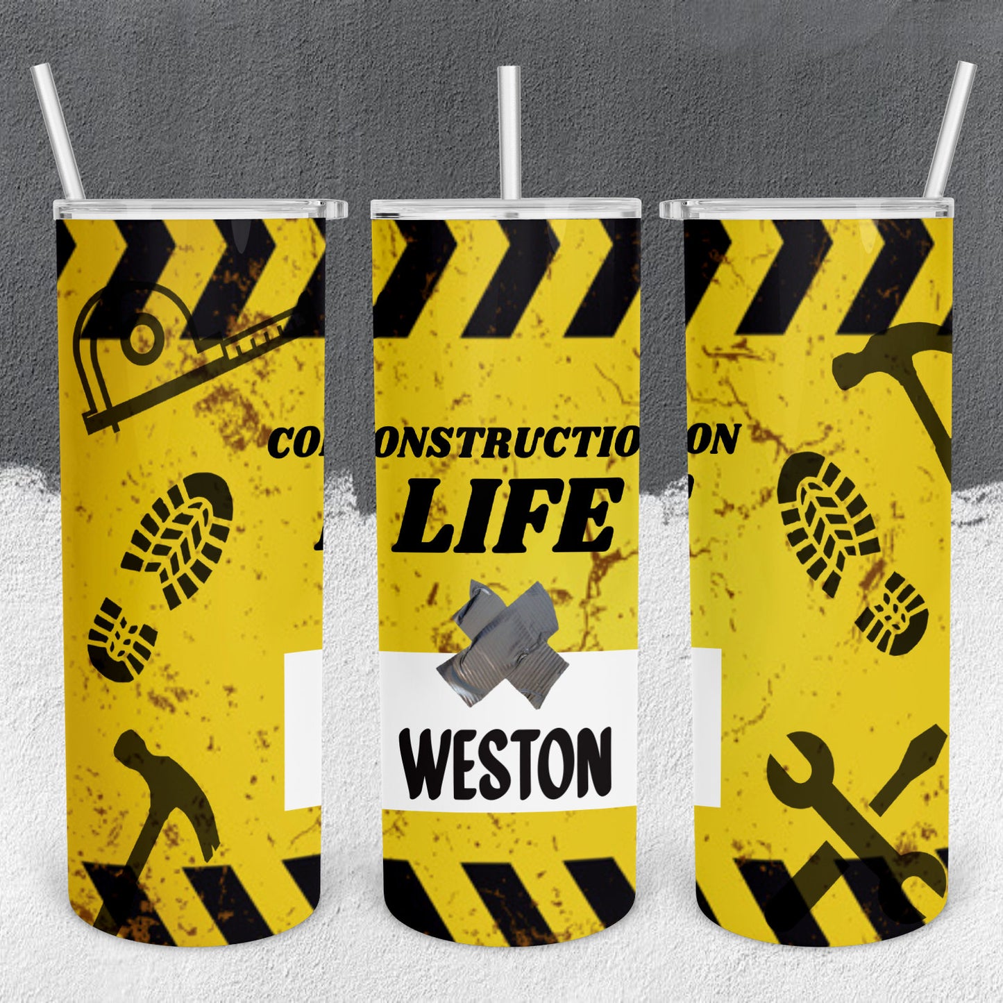 Personalized Construction Life Tumbler - Sublimated