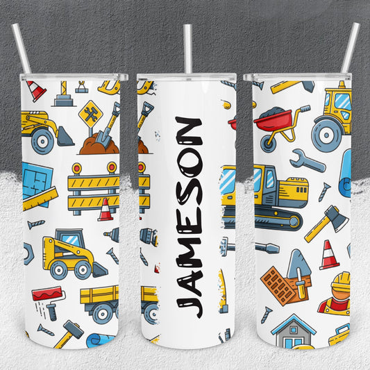 Personalized Construction Equipment Tumbler - Sublimated