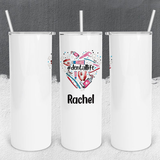 Personalized Dental Heart Shape Tumbler - Sublimated