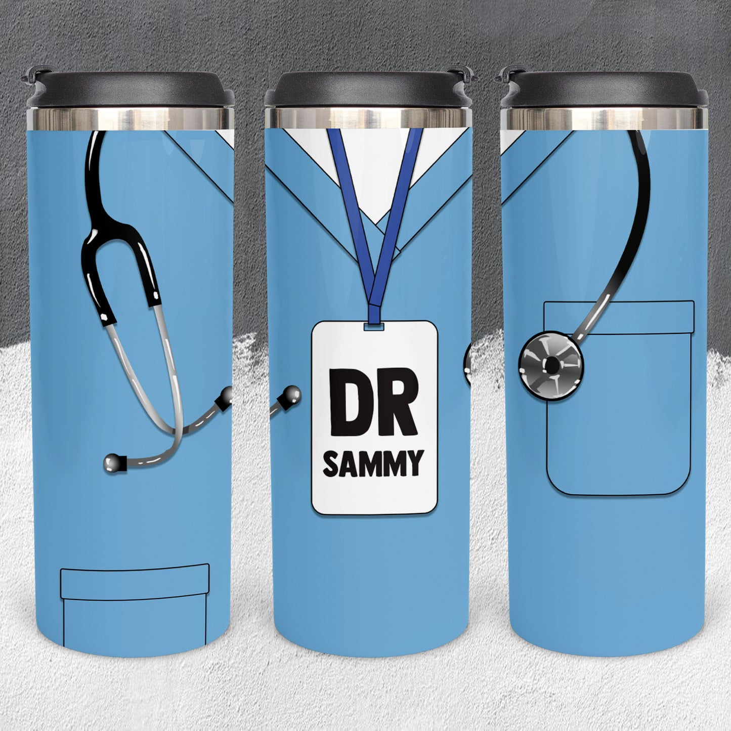 Personalized Doctor Badge Full Color Wrap Tumbler - Sublimated