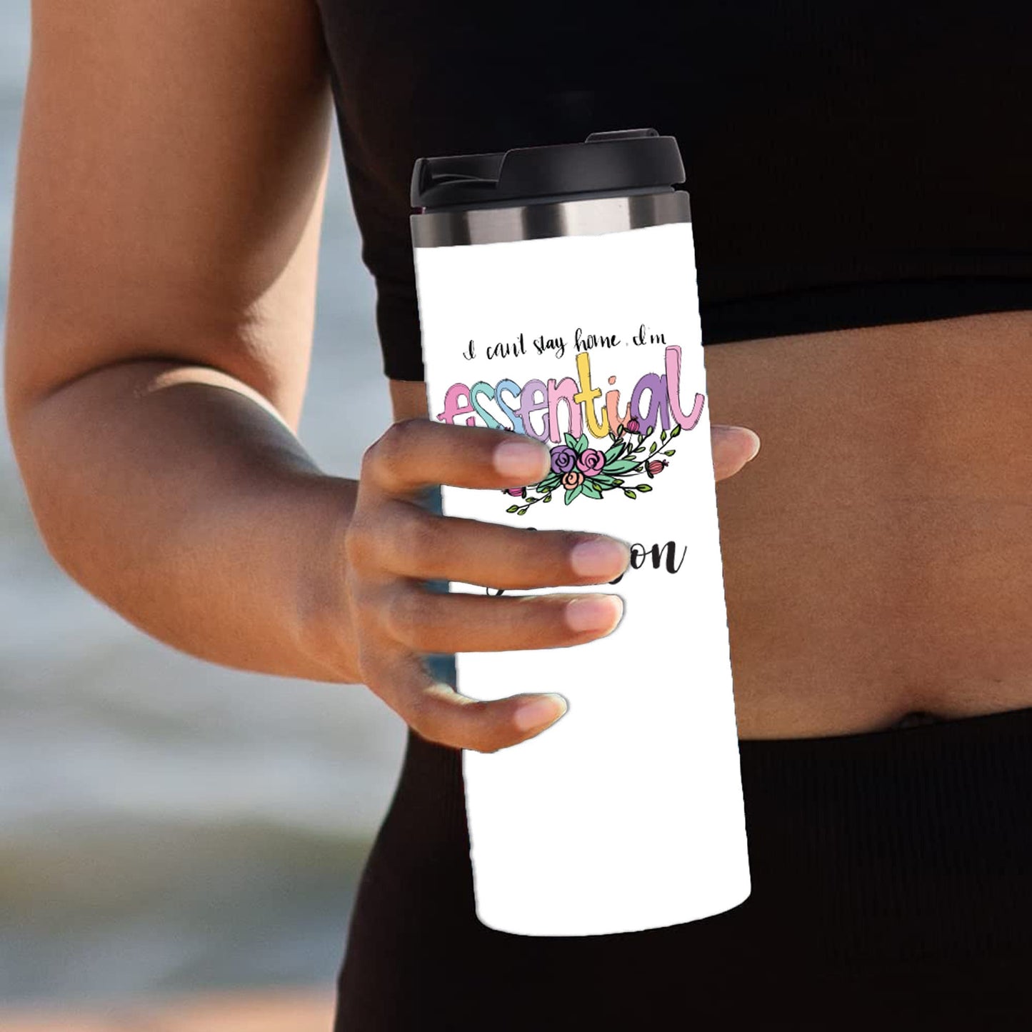 Personalized I Can't Stay Home, I'm Essential Tumbler - Sublimated