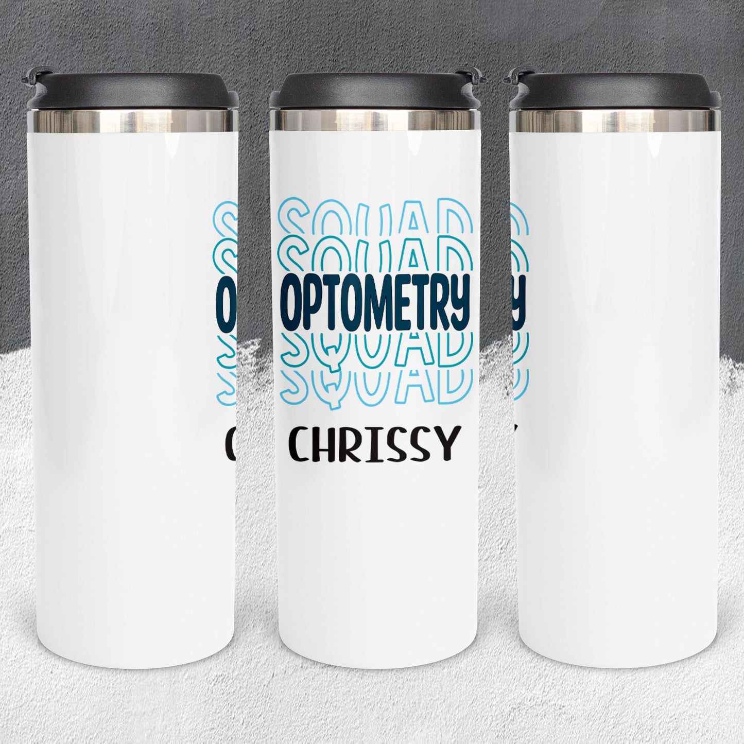 Personalized Optometry Stacked Effect Tumbler - Sublimated