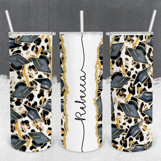 Personalized Graduation Hat Full Wrap Tumbler - Sublimated