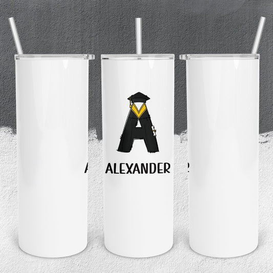 Personalized Graduation Monogram Tumbler - Sublimated