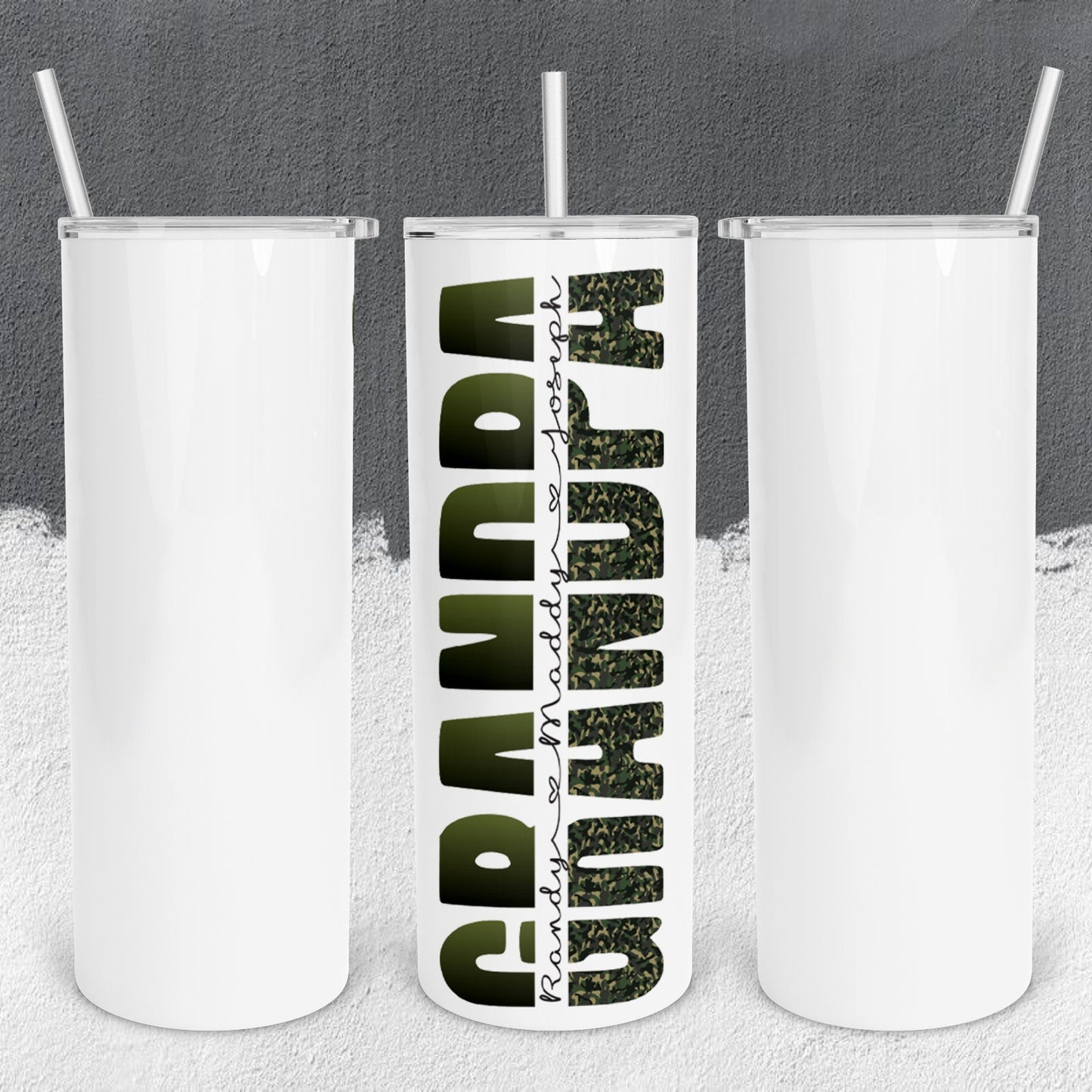 Personalized Grandpa with Grandkids' Names Tumbler - Sublimated