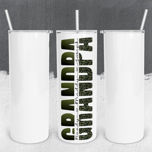 Personalized Grandpa with Grandkids' Names Tumbler - Sublimated