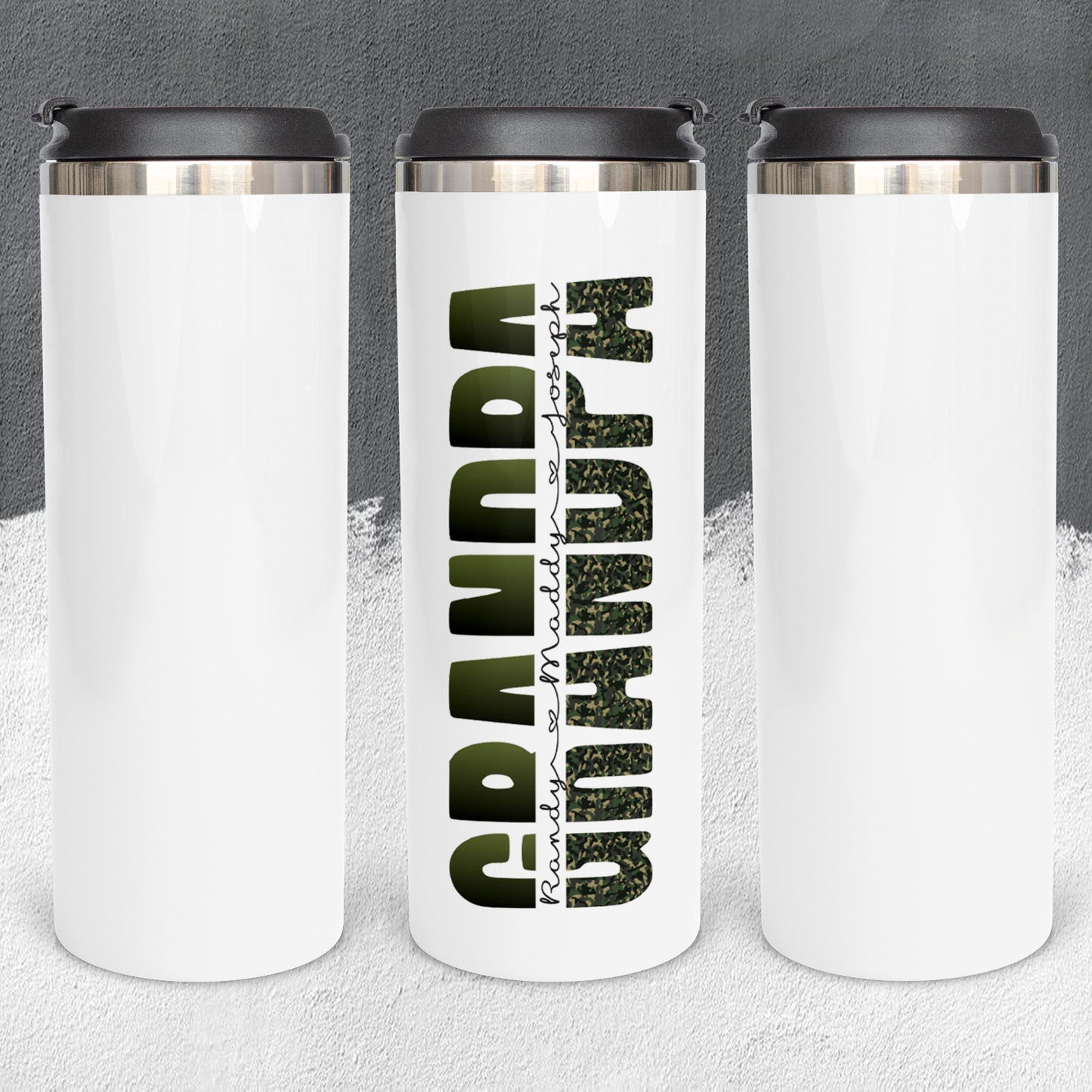 Personalized Grandpa with Grandkids' Names Tumbler - Sublimated